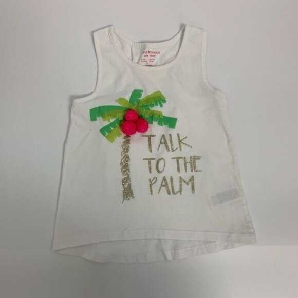 Isaac Mizrahi Talk to the Palm 2 pice Outfit pom-pom palm tree Sz 3-4 XS - Picture 2 of 10
